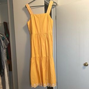 J crew marigold yellow embroidered dress 4